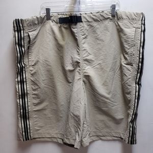 GAP Mens XXL nylon shorts w/ adjustable waist  tan w/ black stripes
